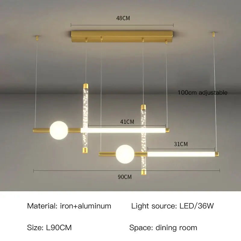 DecorBites™ Black Gold Pendant Lamp | Modern Indoor Light for Dining Room & Kitchen