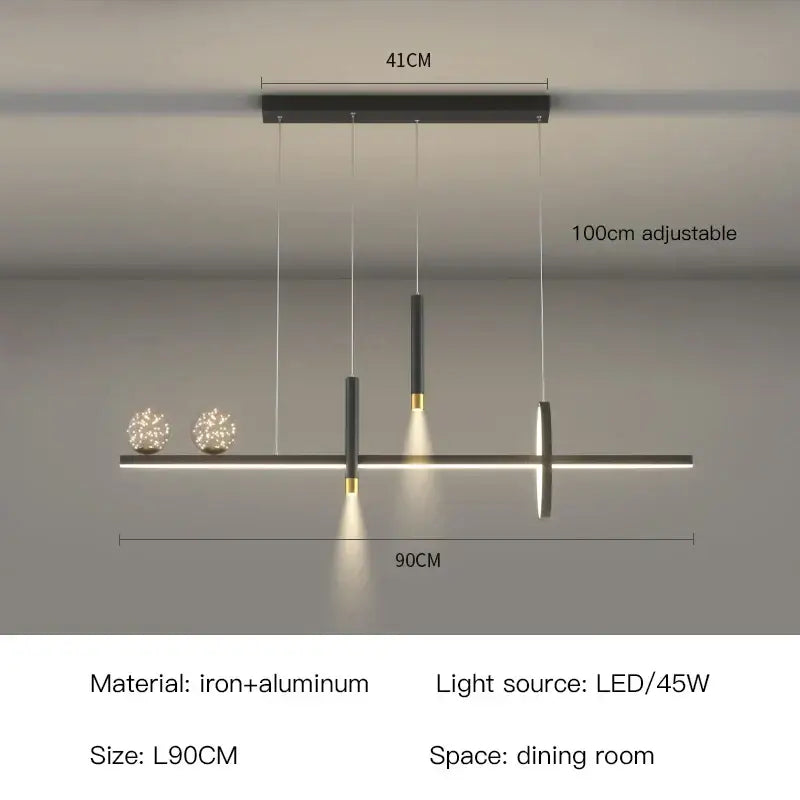 DecorBites™ Black Gold Pendant Lamp | Modern Indoor Light for Dining Room & Kitchen