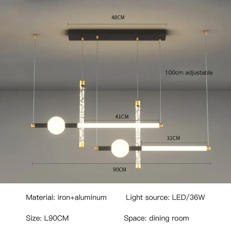 DecorBites™ Black Gold Pendant Lamp | Modern Indoor Light for Dining Room & Kitchen