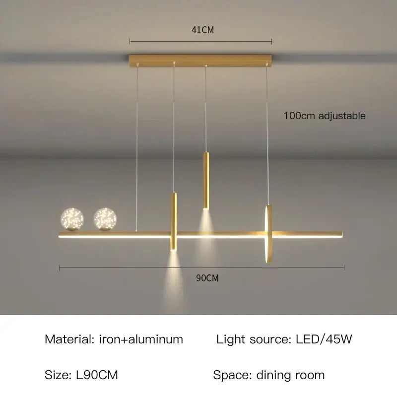 DecorBites™ Black Gold Pendant Lamp | Modern Indoor Light for Dining Room & Kitchen