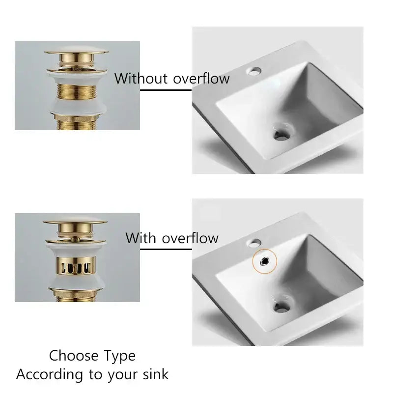 DecorBites™ Black Gold Pop Up Drain for Sink - Faucet Accessory Kit