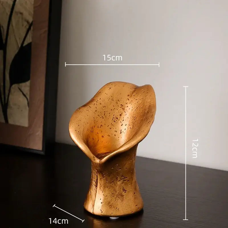 DecorBites™ Black Gold Resin Handicrafts Display Vase Candlestick Home Decor