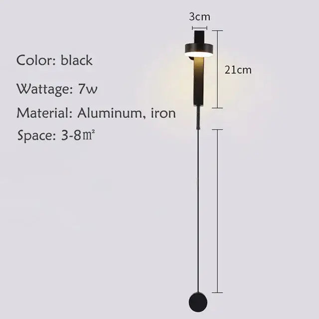 DecorBites™ Black Gold Rotating LED Wall Lamp for Bedroom & Living Room