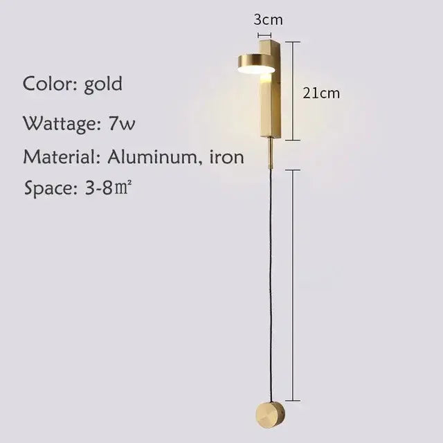 DecorBites™ Black Gold Rotating LED Wall Lamp for Bedroom & Living Room