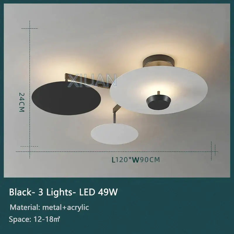 DecorBites™ Black Gold Round Chandelier with Remote Control Dimming Ceiling Lights