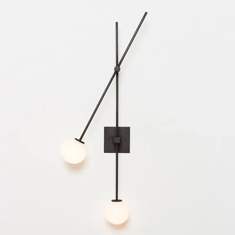 DecorBites™ Black Golden LED Glass Ball Wall Sconce for Foyer Bedroom