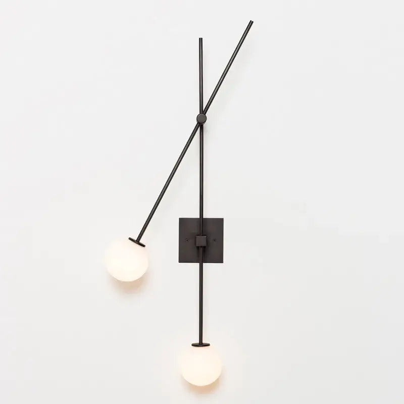 DecorBites™ Black Golden LED Glass Ball Wall Sconce for Foyer Bedroom