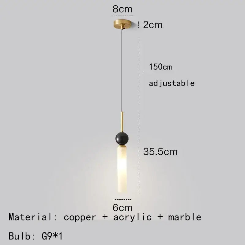 DecorBites™ Black Green Marble Wall Lamp Sconce with Copper Acrylic Lampshade