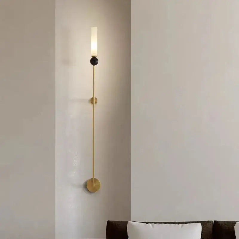 DecorBites™ Black Green Marble Wall Lamp Sconce with Copper Acrylic Lampshade