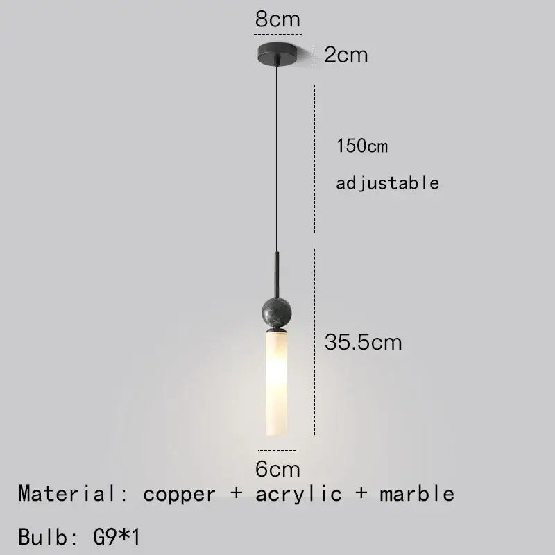 DecorBites™ Black Green Marble Wall Lamp Sconce with Copper Acrylic Lampshade