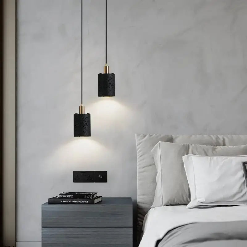 DecorBites™ Black Hole Stone Chandelier | Nordic Raw Stone Decorative Bedside Lamp
