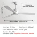 DecorBites™ Black Industrial Ceiling Fan 52Inch DC Powerful Airflow Living Room Office Commercial