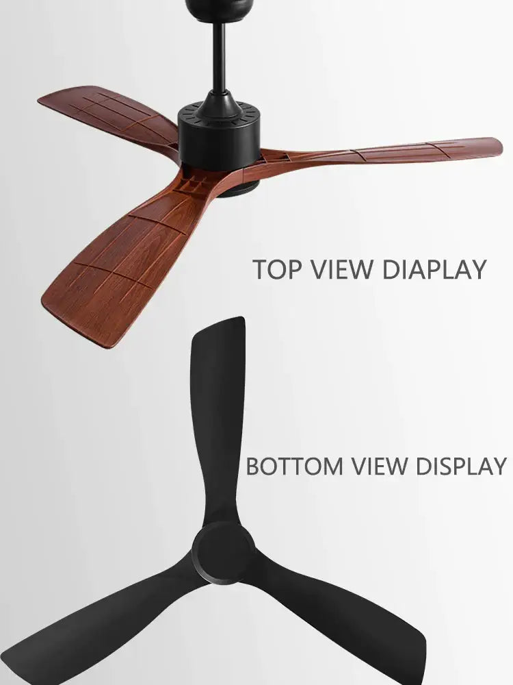 DecorBites™ Black Industrial Ceiling Fan 52Inch DC Powerful Airflow Living Room Office Commercial