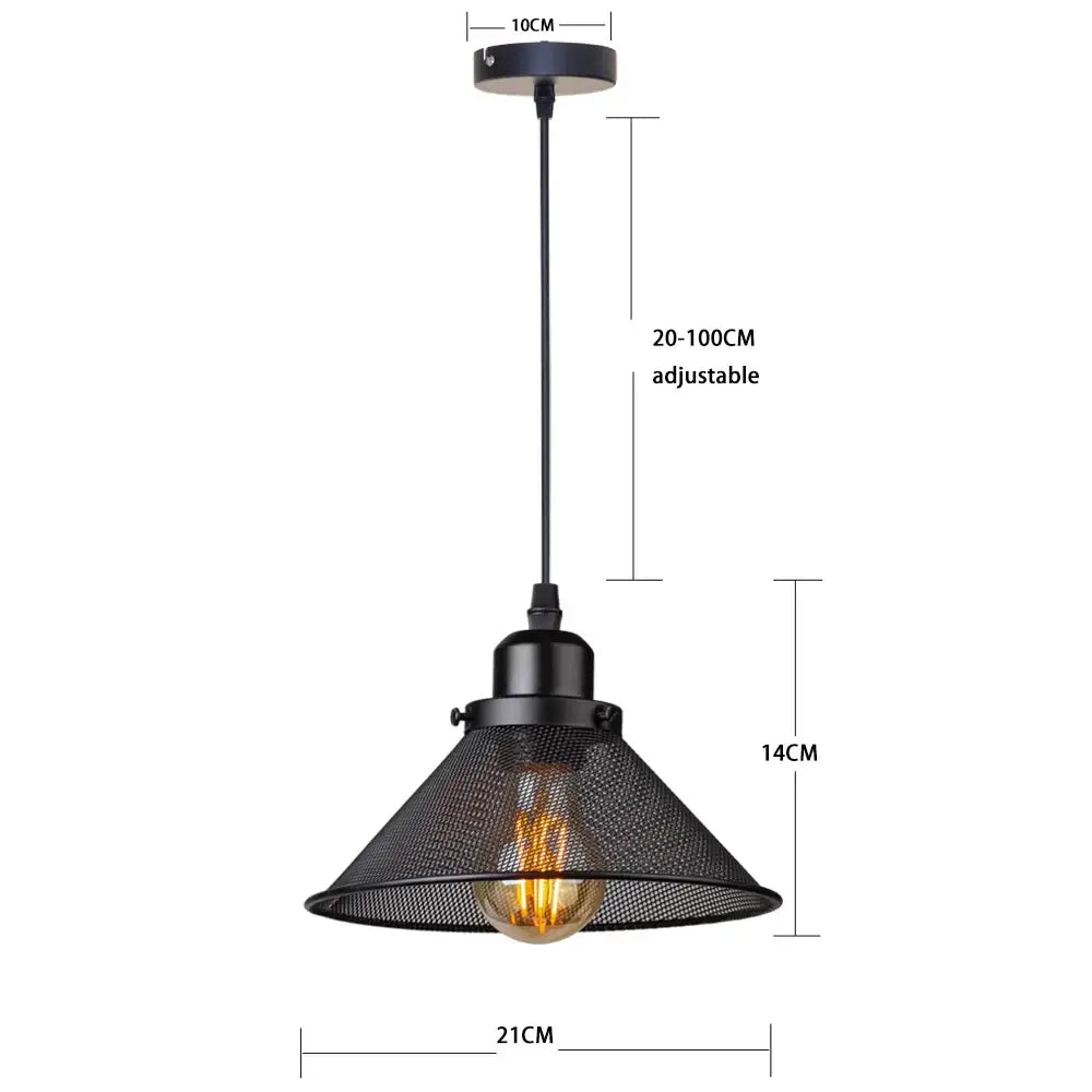 DecorBites™ Black Iron Cage Farmhouse Pendant Light Fixture for Kitchen Island, Dining Room, Hallway