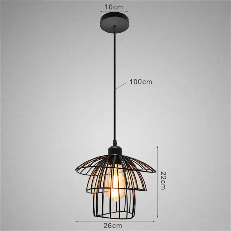 DecorBites™ Black Iron Cage Pendant Light for Kitchen Living Room Shop