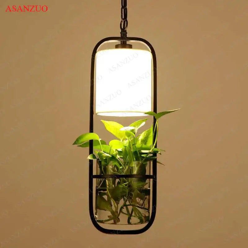 DecorBites™ Black Iron Cage Pendant Light with Glass Cloth Shade E14 Loft Hanging Lamp