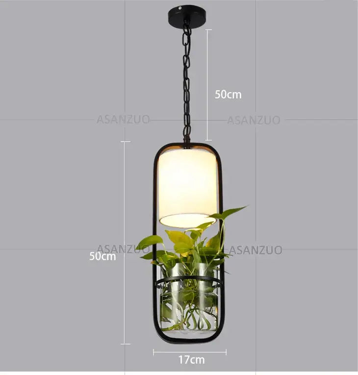 DecorBites™ Black Iron Cage Pendant Light with Glass Cloth Shade E14 Loft Hanging Lamp