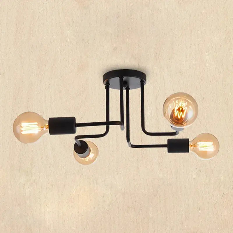 DecorBites™ Black Iron Ceiling Light for Living Room, Bedroom, Dining Room, and Kitchen