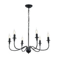 DecorBites™ Black Iron Chandelier LED Candle Light Fixture for Home & Hospitality