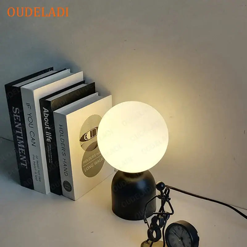 DecorBites™ Black Iron Glass Ball Table Lamps - Nordic LED Lighting Fixture for Home Decor