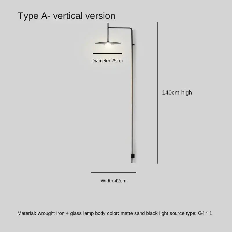 DecorBites™ Black Iron LED Long Wall Lamp for Living Room, Bedroom, Corridor - Nordic Style