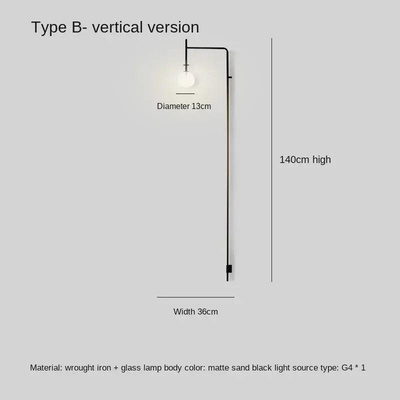 DecorBites™ Black Iron LED Long Wall Lamp for Living Room, Bedroom, Corridor - Nordic Style