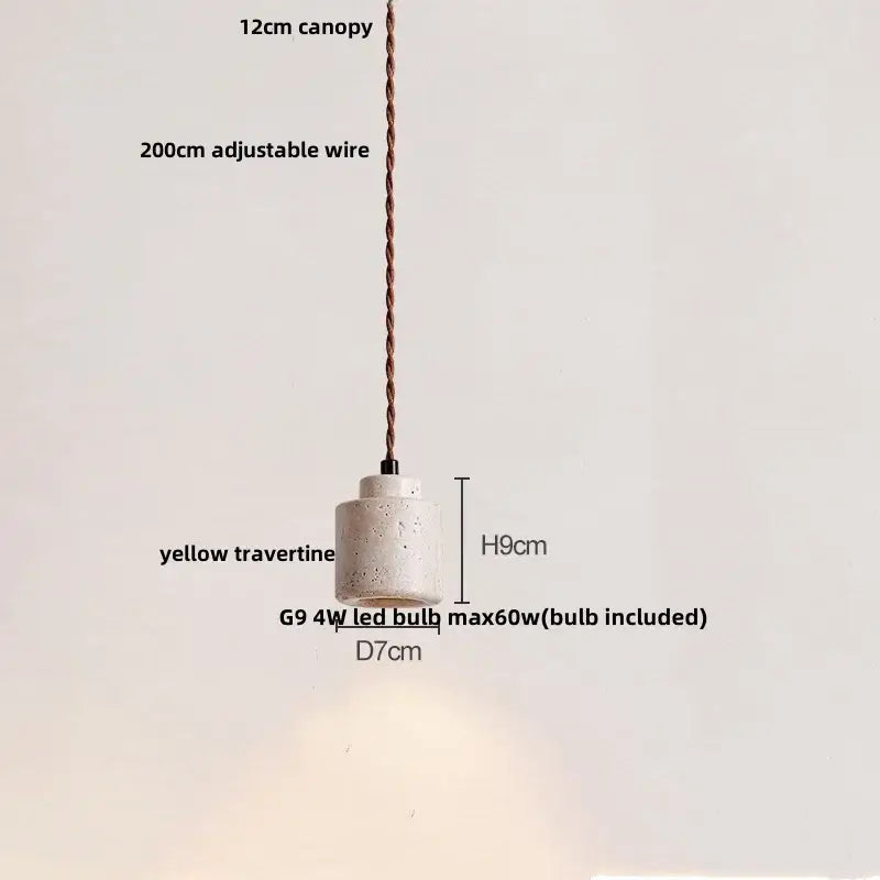 DecorBites™ Black Iron LED Pendant Lights Stone Wabi Sabi Hanging Lamp Hallway Decor