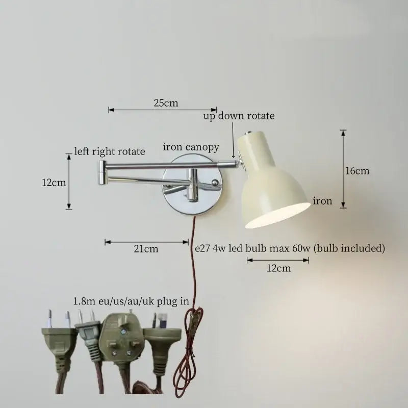 DecorBites™ Black Iron LED Wall Sconce for Home Decor - Modern Nordic Style