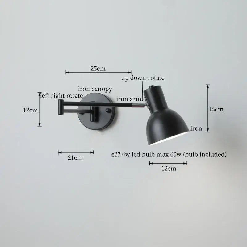 DecorBites™ Black Iron LED Wall Sconce for Home Decor - Modern Nordic Style