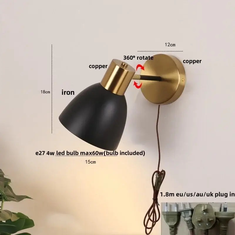 DecorBites™ Black Iron LED Wall Sconce Modern Vanity Light Bar Bedroom Stair Hallway