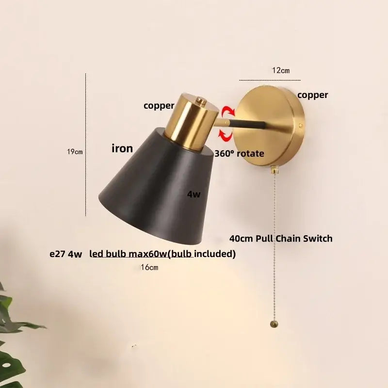 DecorBites™ Black Iron LED Wall Sconce Modern Vanity Light Bar Bedroom Stair Hallway