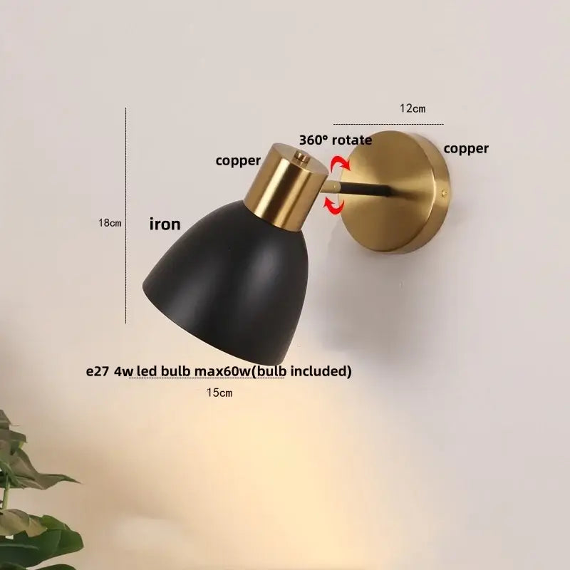 DecorBites™ Black Iron LED Wall Sconce Modern Vanity Light Bar Bedroom Stair Hallway
