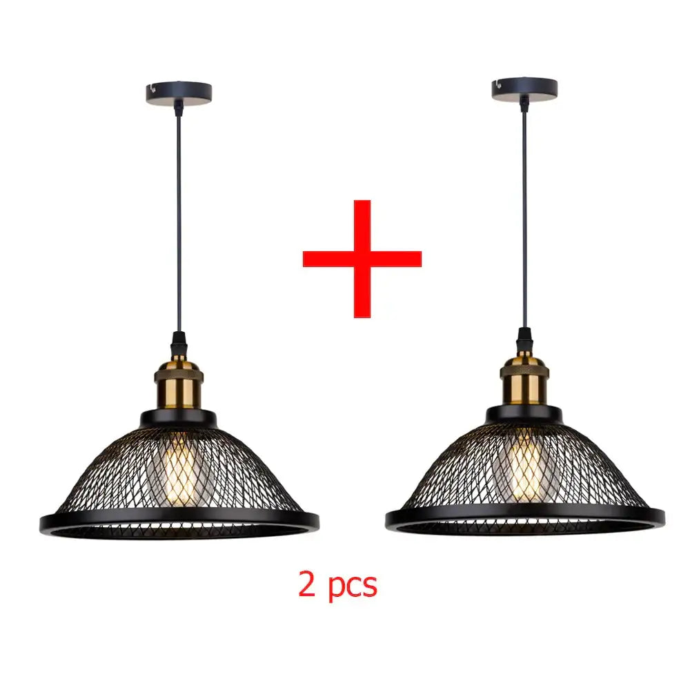 DecorBites™ Black Iron Net-Cage Pendant Light Fixture for Kitchen, Bedroom, Living Room, Restaurant