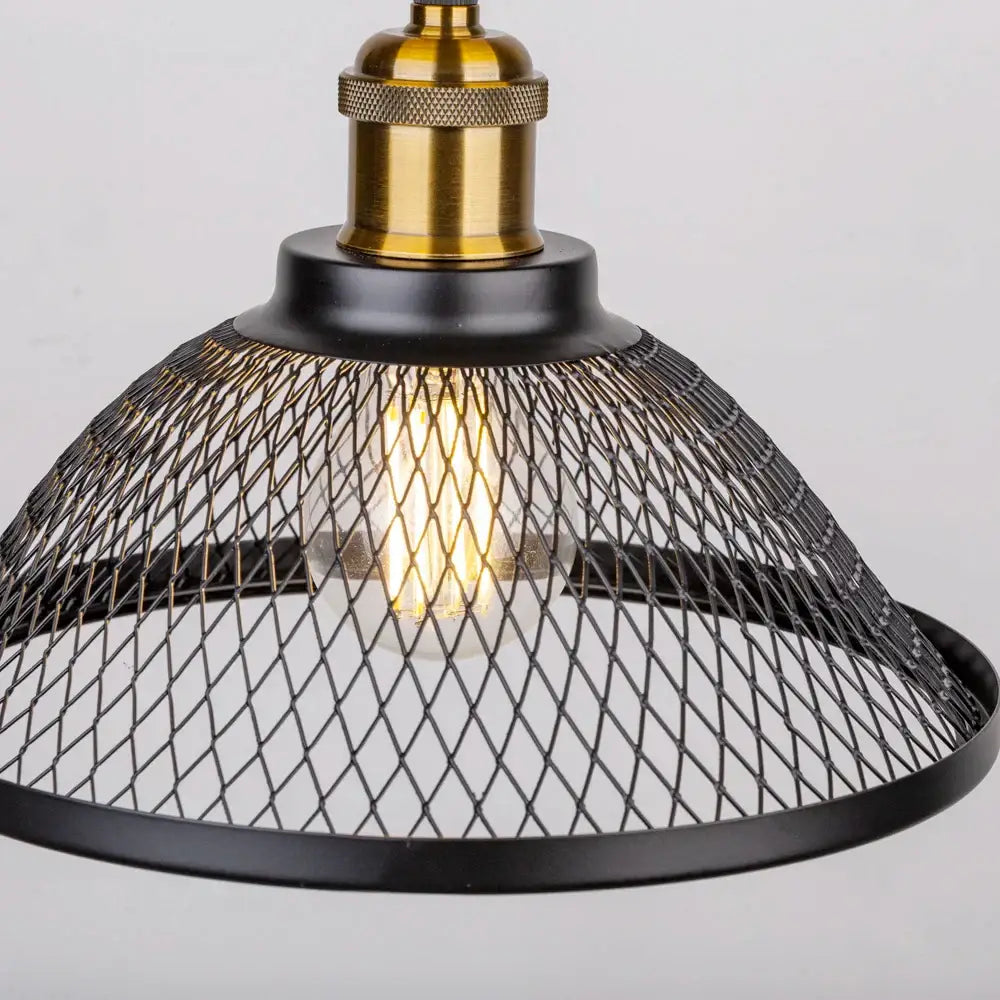 DecorBites™ Black Iron Net-Cage Pendant Light Fixture for Kitchen, Bedroom, Living Room, Restaurant