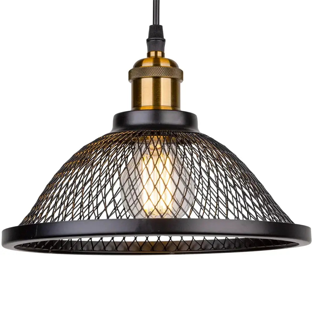 DecorBites™ Black Iron Net-Cage Pendant Light Fixture for Kitchen, Bedroom, Living Room, Restaurant