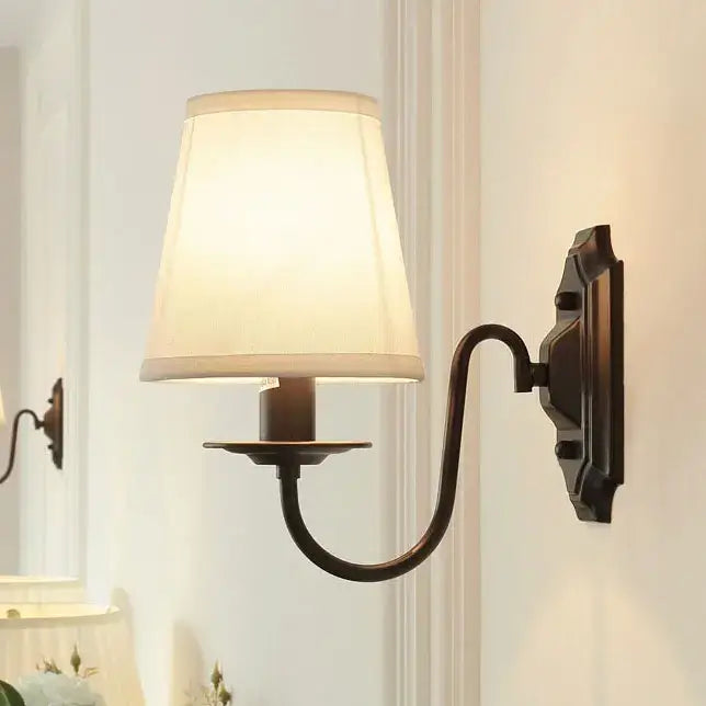 DecorBites™ Black Iron Wall Lamp: Elegant Rural Bedroom & Living Room Sconce with European Flair