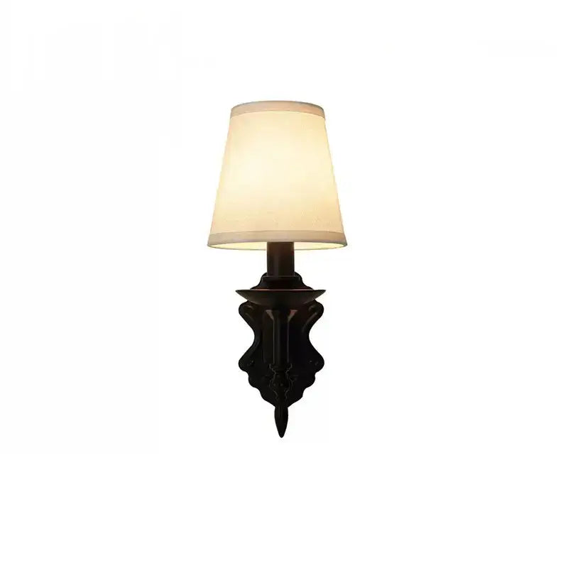 DecorBites™ Black Iron Wall Lamp Retro Bedroom Hotel European Living Room Sconce