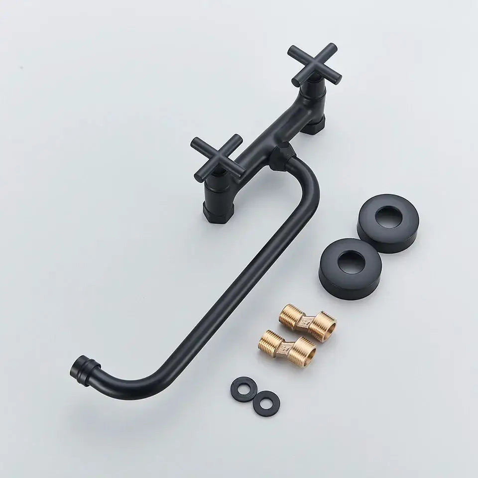 DecorBites™ Black Kitchen Faucet: Wall Mounted Swivel Mixer Tap for Bath Sink