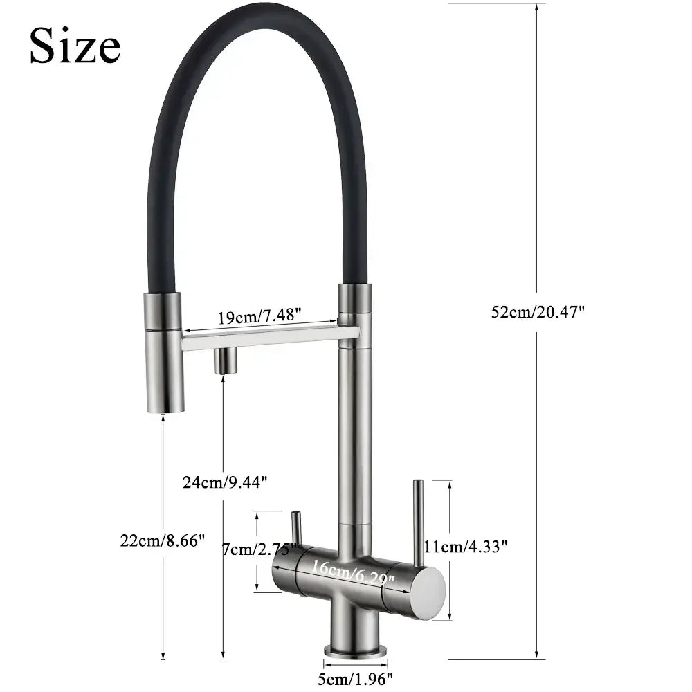DecorBites™ Black Kitchen Faucet with Pull Down Sprayer and 2-in-1 Purification Technology