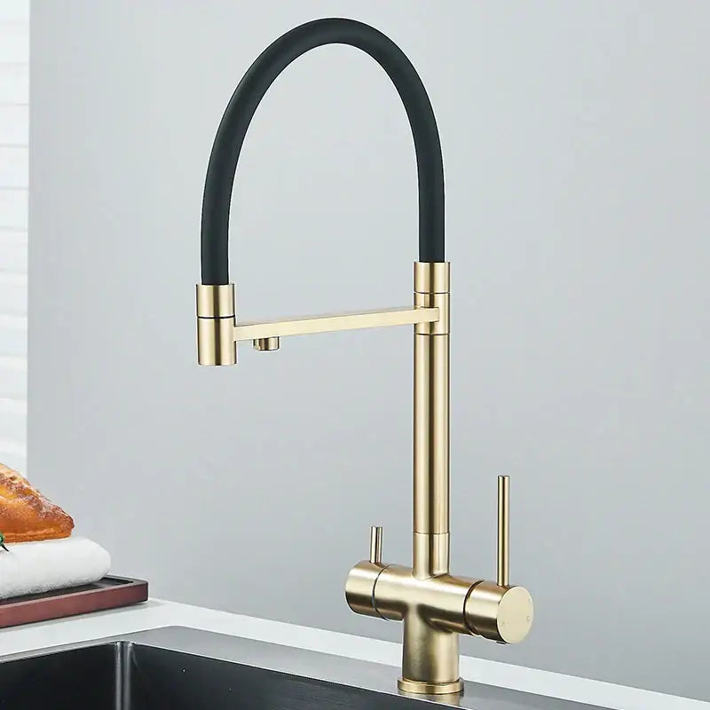 DecorBites™ Black Kitchen Faucet with Pull Down Sprayer and 2-in-1 Purification Technology