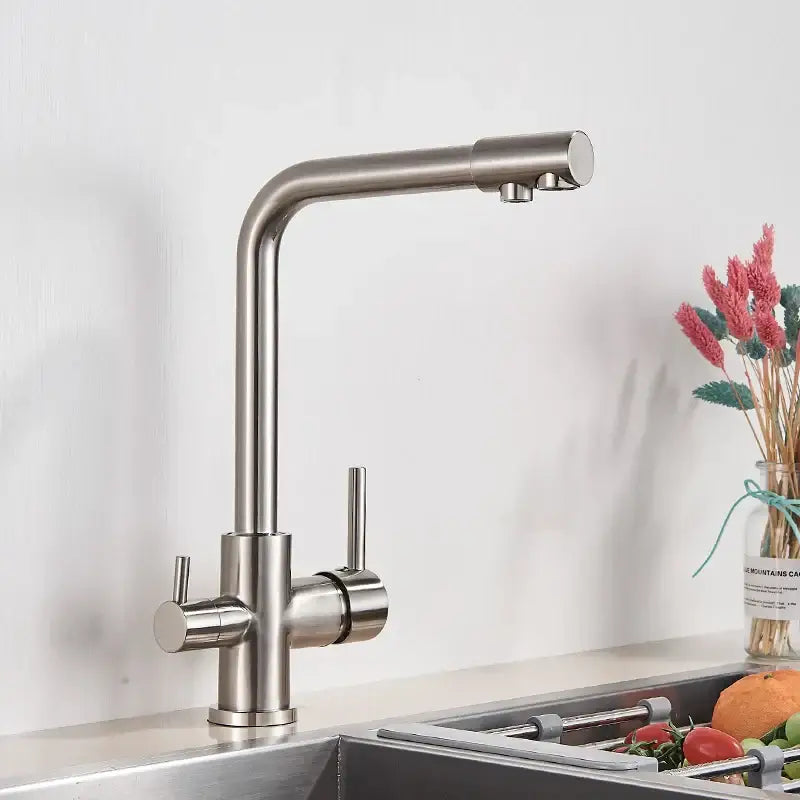 DecorBites™ Black Kitchen Faucet with Rotatable Water Purification Feature