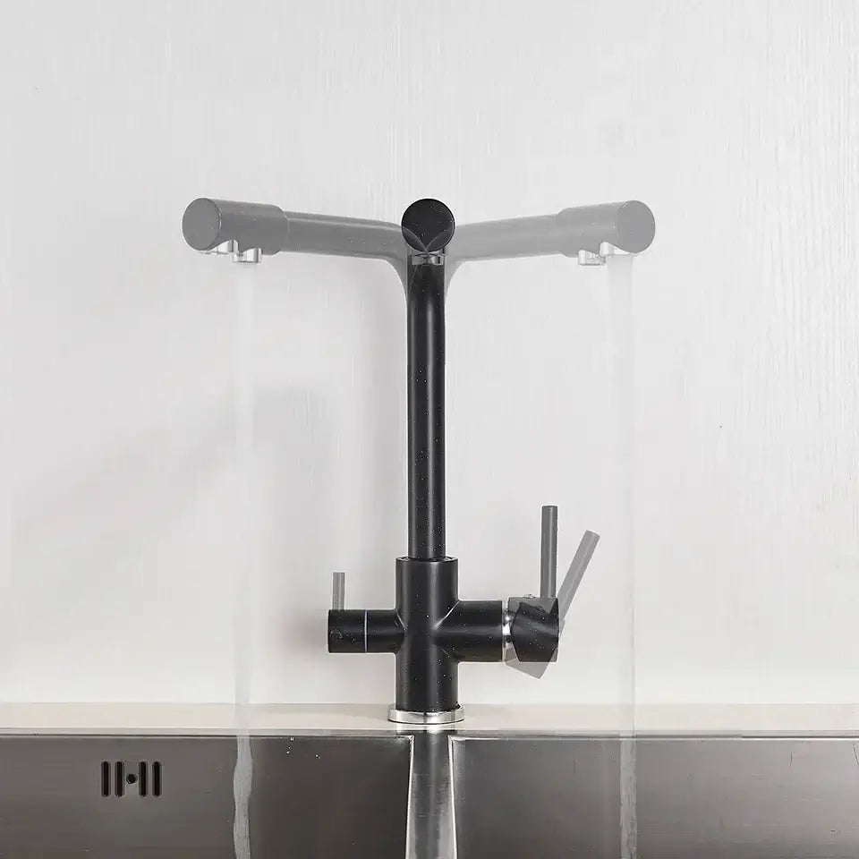DecorBites™ Black Kitchen Faucet with Rotatable Water Purification Feature