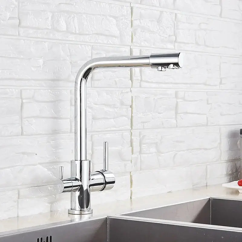 DecorBites™ Black Kitchen Faucet with Rotatable Water Purification Feature