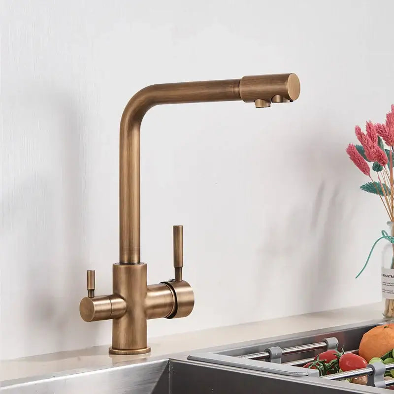 DecorBites™ Black Kitchen Faucet with Rotatable Water Purification Feature