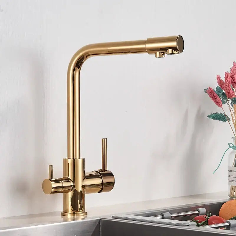 DecorBites™ Black Kitchen Faucet with Rotatable Water Purification Feature