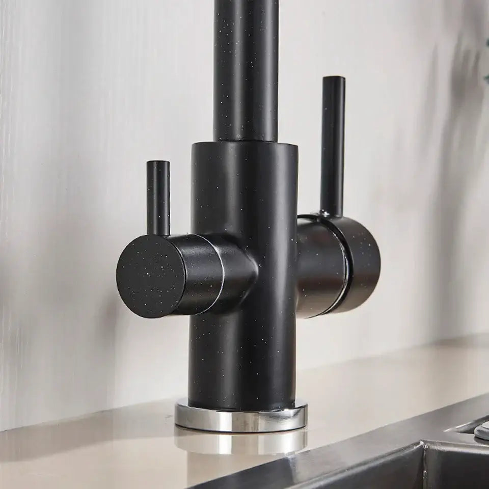 DecorBites™ Black Kitchen Faucet with Rotatable Water Purification Feature