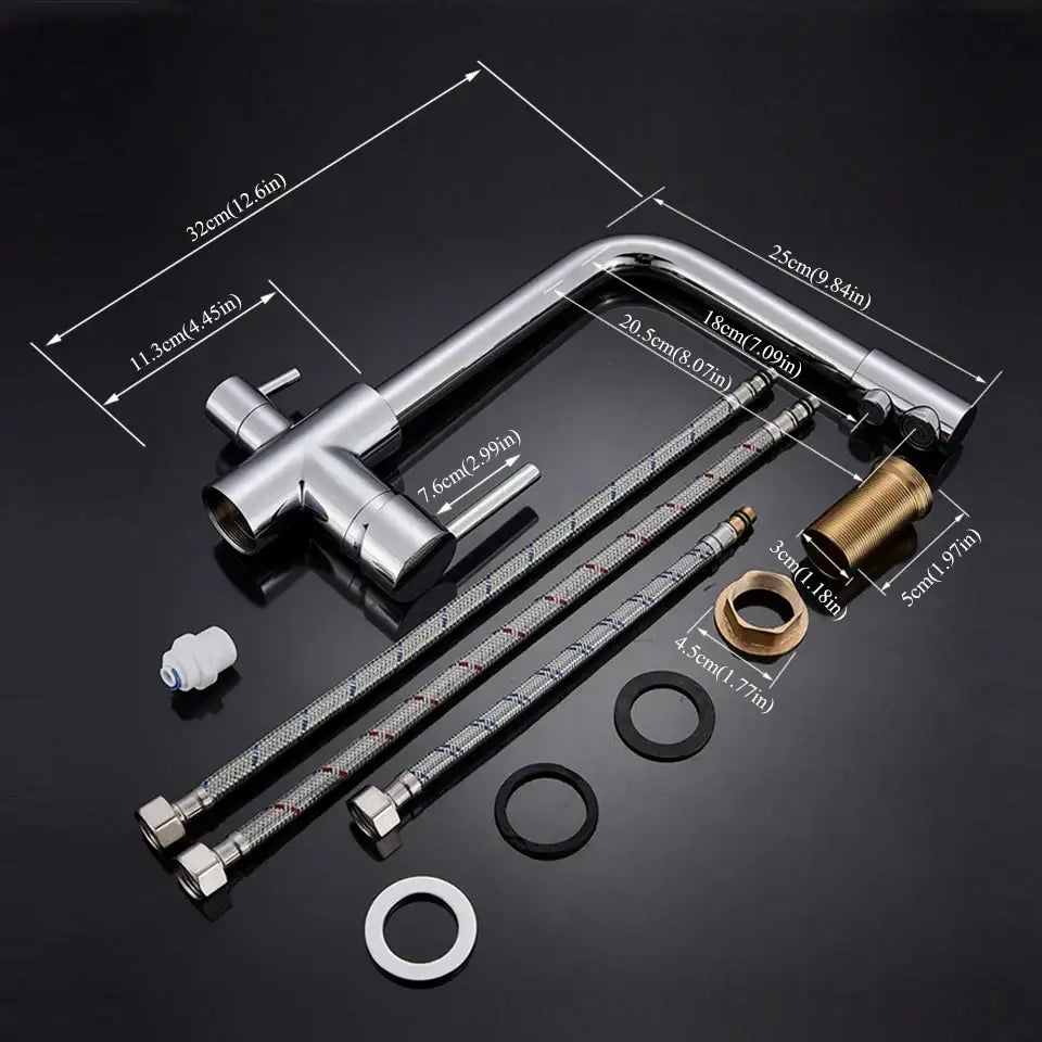 DecorBites™ Black Kitchen Faucet with Rotatable Water Purification Feature