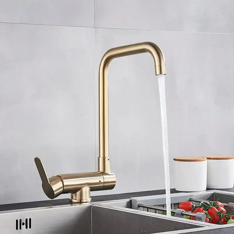 DecorBites™ Black Kitchen Rotating Faucet | Foldable Single Handle Mixer Faucet