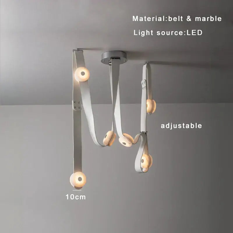 DecorBites™ Black Leather Marble Chandeliers | Adjustable Dining Room Lamps | Easy Installation Home Decor