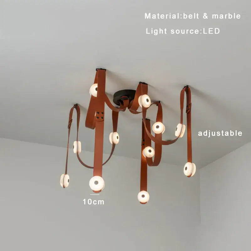 DecorBites™ Black Leather Marble Chandeliers | Adjustable Dining Room Lamps | Easy Installation Home Decor